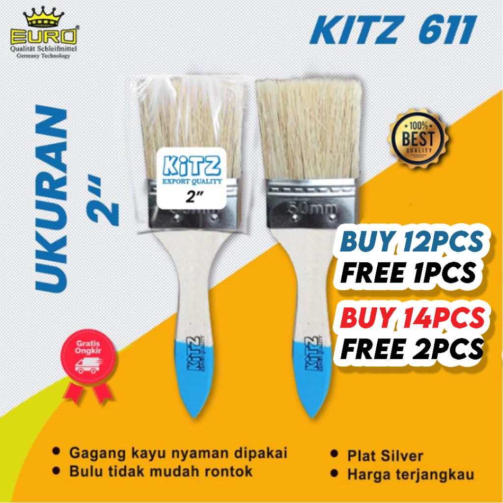 Kuas cat 2 inchi KITZ/kuas MURAH Berkualitas