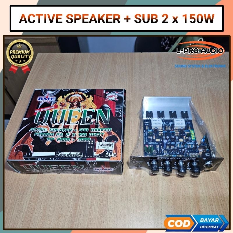 Kit Speaker aktif Queen stereo 2 x 150 watt power amplifier
