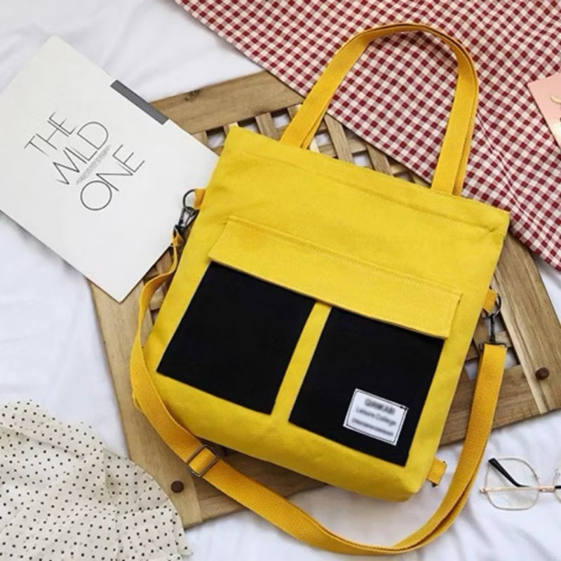 TB KANTONG DUA TOTE BAG WANITA BAHAN CANVAS BISA SLING BISA RANSEL