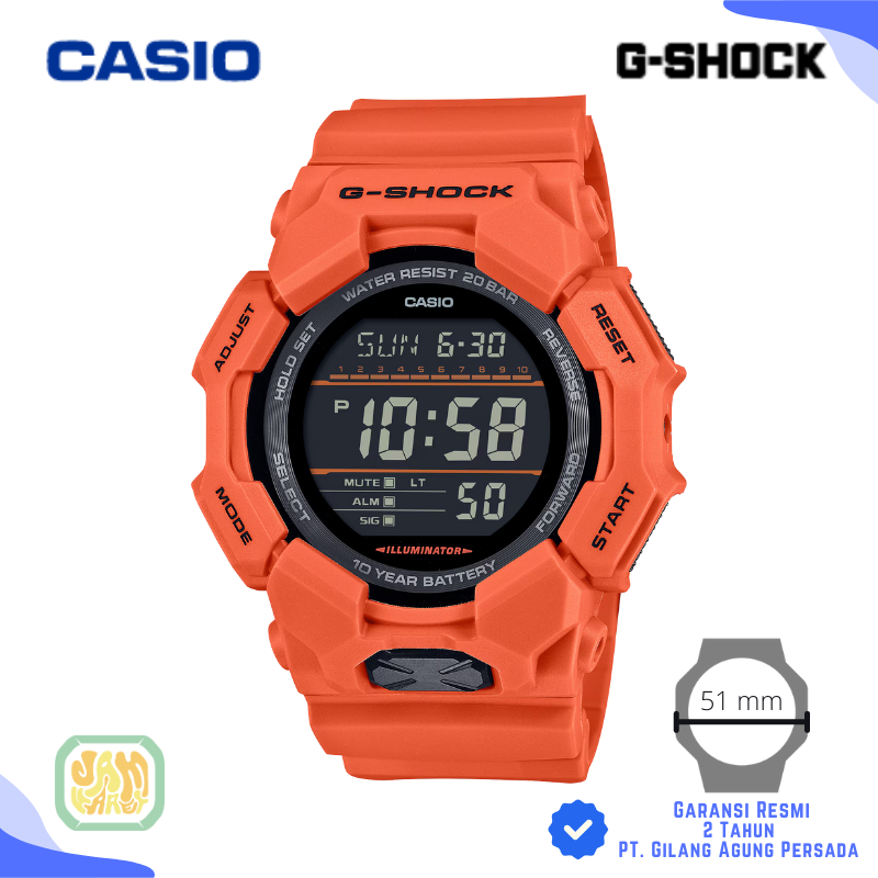 JAM TANGAN PRIA CASIO G-SHOCK GD-010-4 ORIGINAL - GSHOCK GD 010 4DR ORANYE