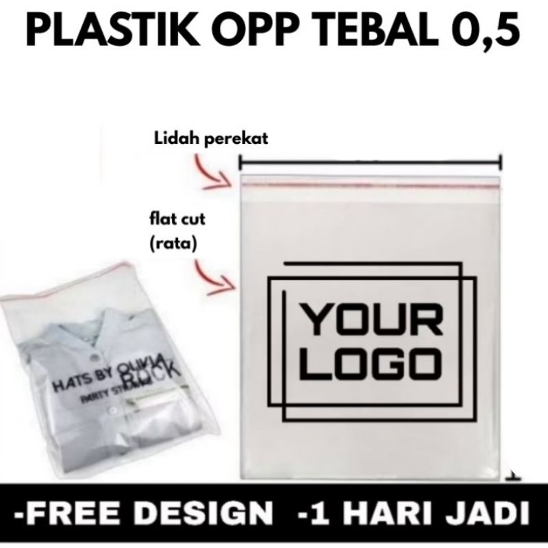 

PLASTIK OPP TEBAL 0,5 DOUBLE SEAL CUSTOM LOGO MERK