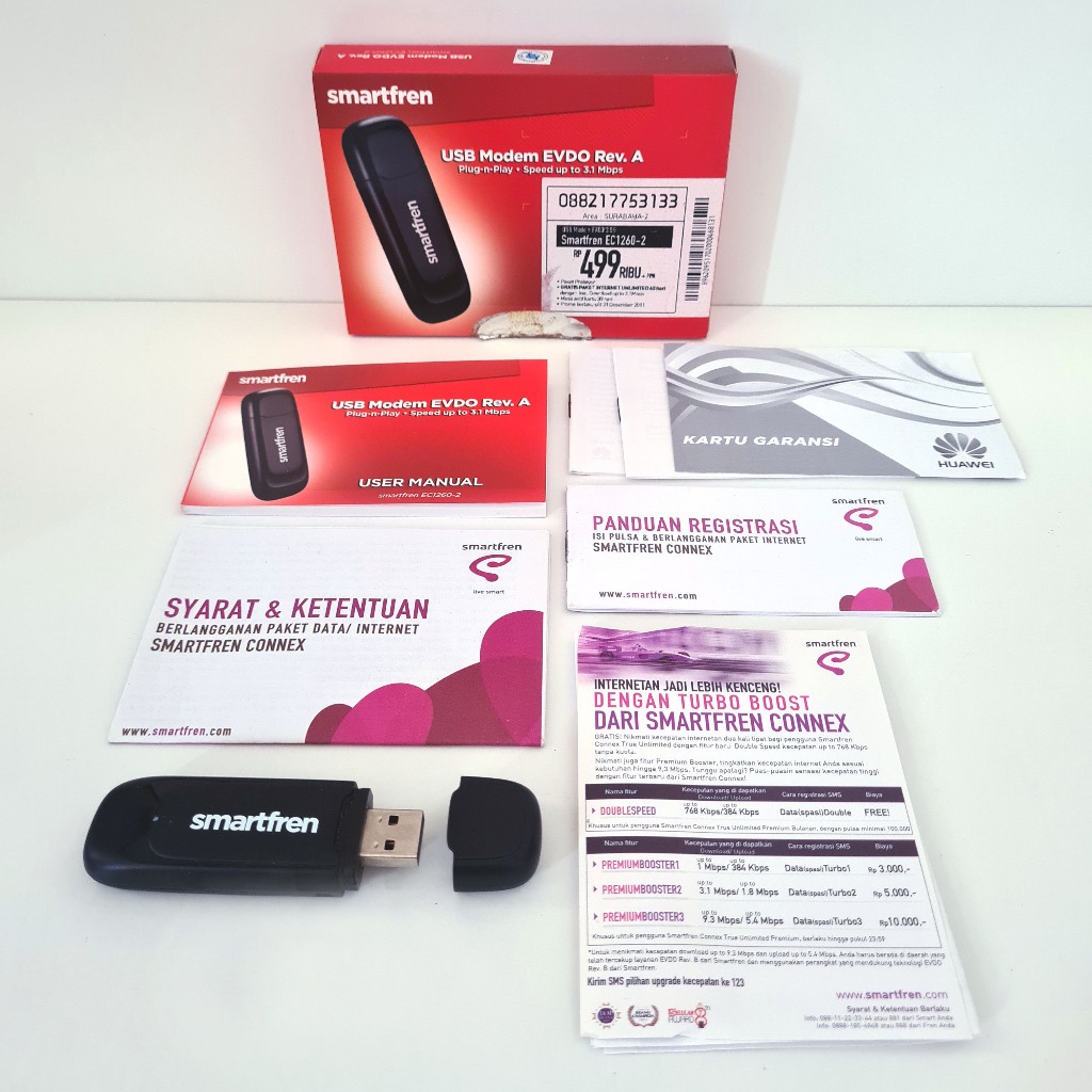 Huawei USB Modem EVDO Rev. A Smartfren EC1260-2 CDMA Nostalgia Koleksi Jadul Kuno Klasik Unik Langka