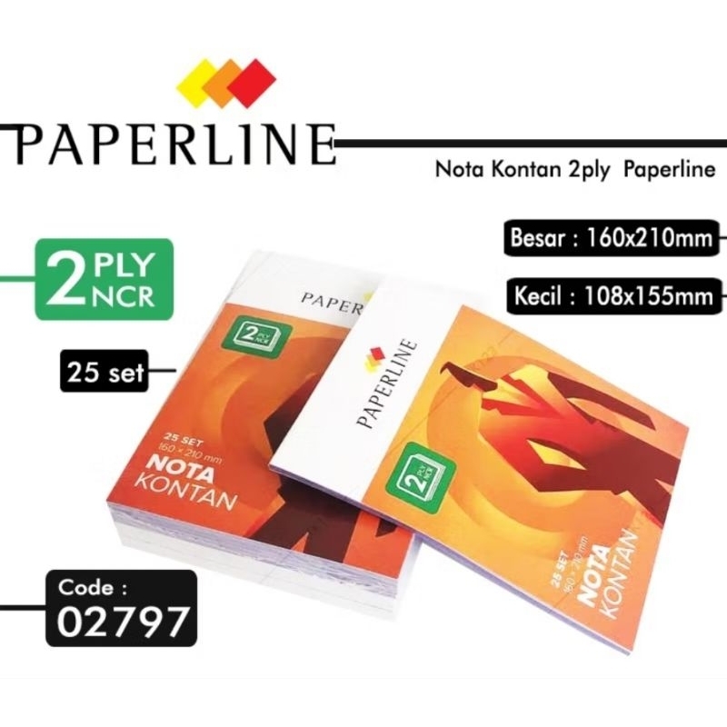 

1 PAK Isi 10pcs NOTA KONTAN KECIL 2 RANGKAP isi 25 SET 108x155mm merek PAPERLINE/KIKY/TEKA
