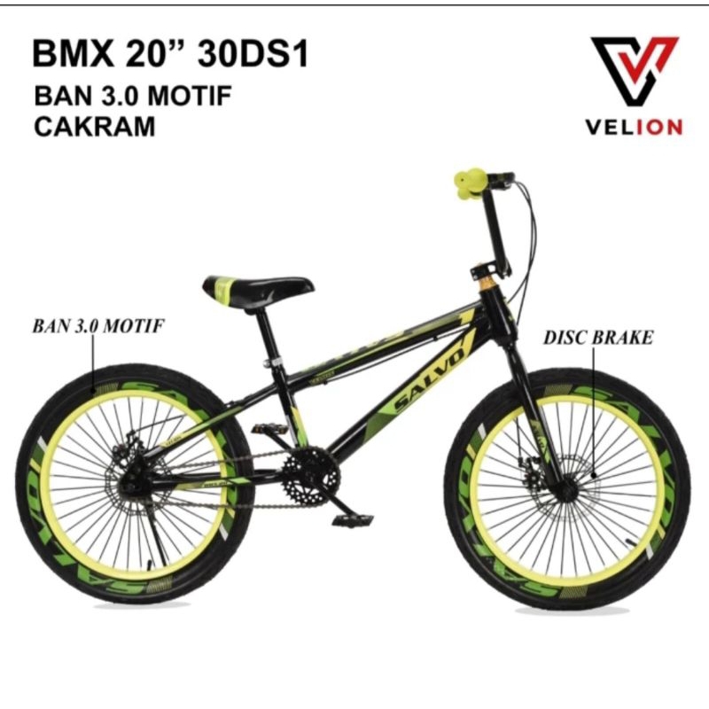 SEPEDA ANAK BMX 20 INCH VELION CAKRAM BAN 3.0
