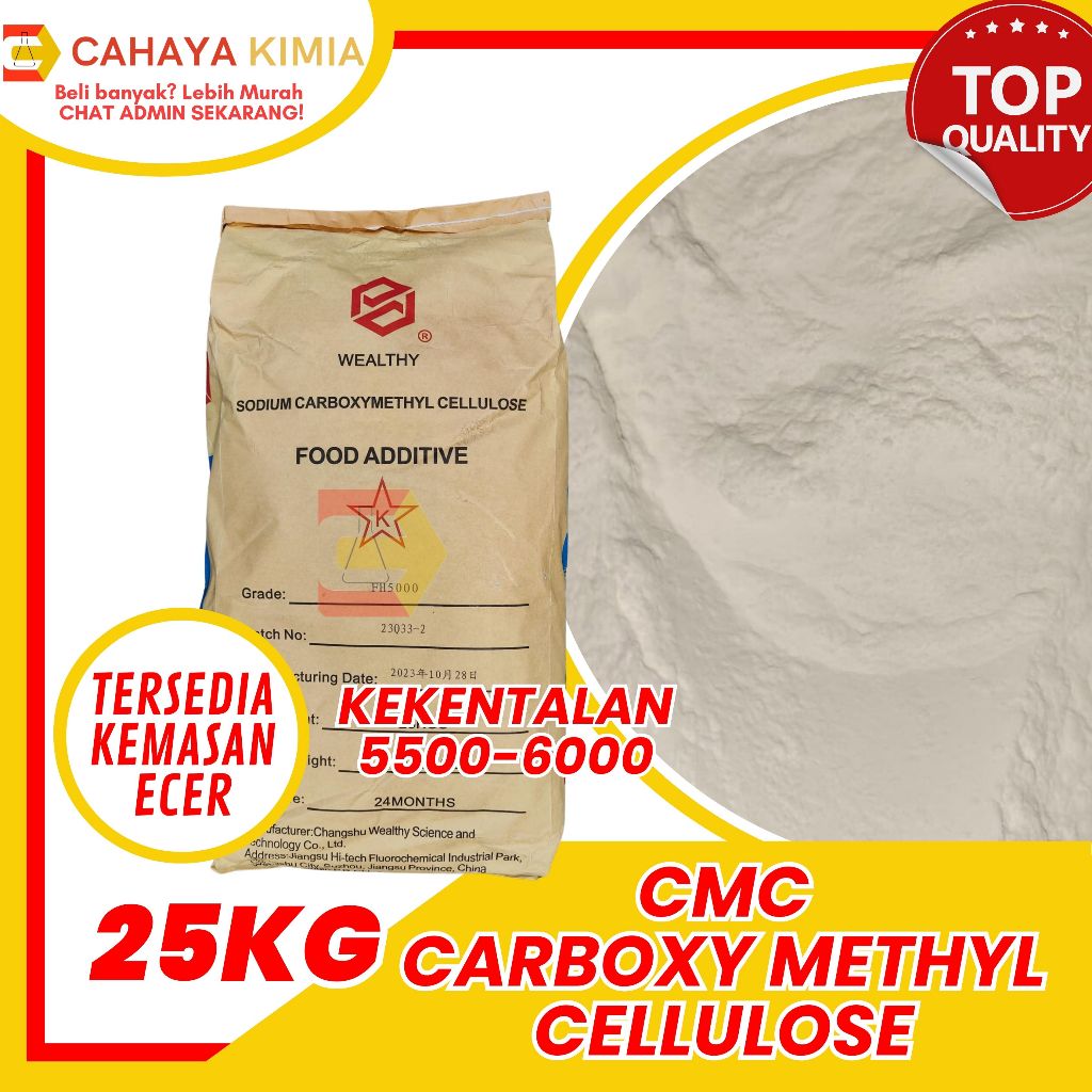 

CMC Wealthy / Carboxymethyl Cellulose Food Grade / 1 Zak 25 Kg ex RRC