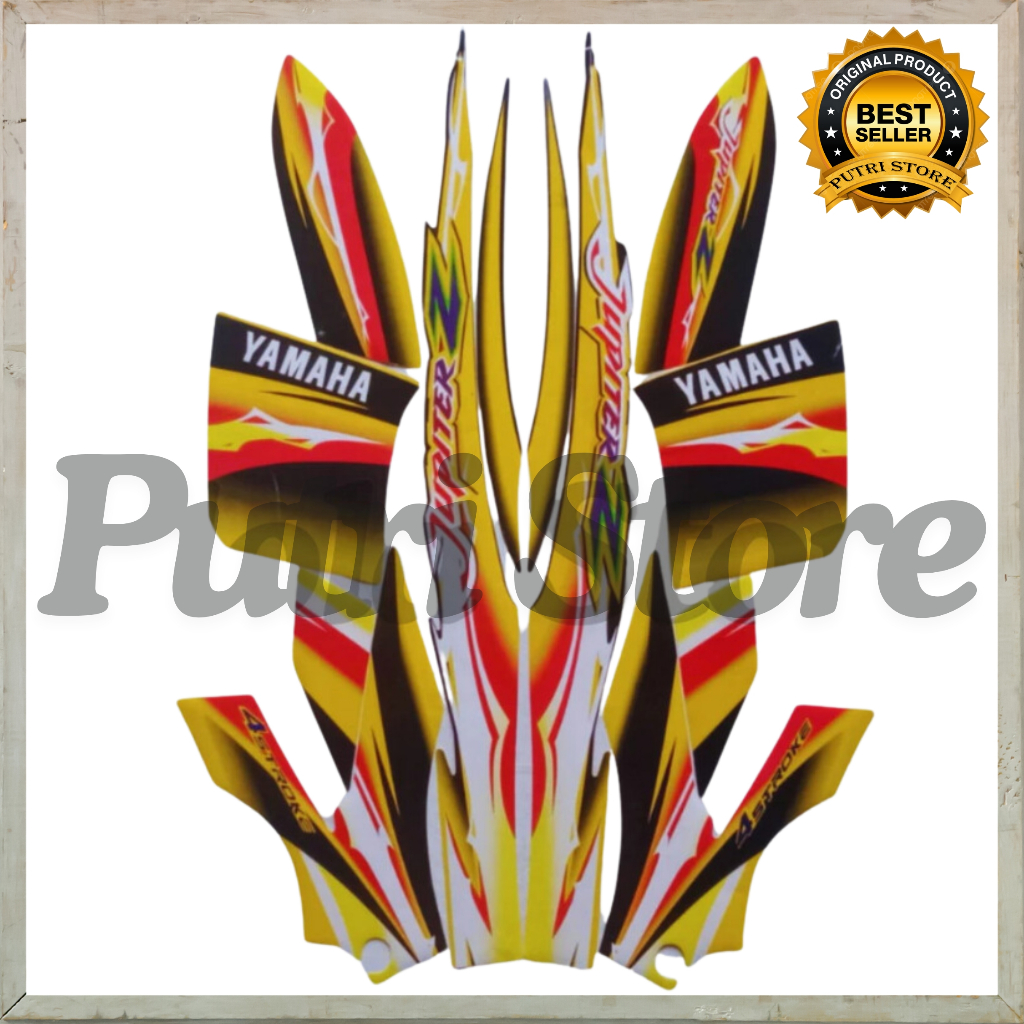 Stiker Striping Standar Yamaha Jupiter Z 2004 Kuning Biru List Stiker Standar Jupiter Z 2004