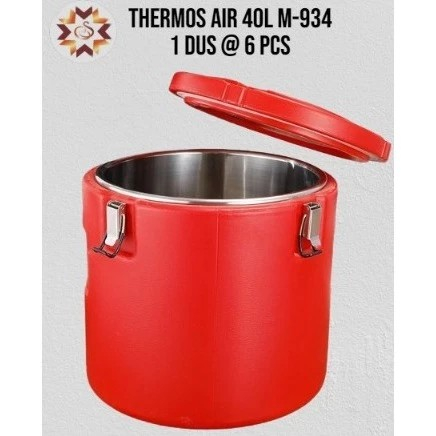 Ice Bucket Three Walled Kapasitas Besar/ Tong Merah Tahan Dingin Dan Panas/ Termos Air Stainless Ste