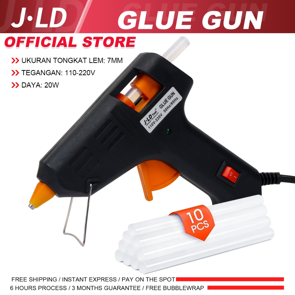 JLD Glue Gun 20W Hot melt Lem Tembak Pistol Panas 7MM lem tembak listrik