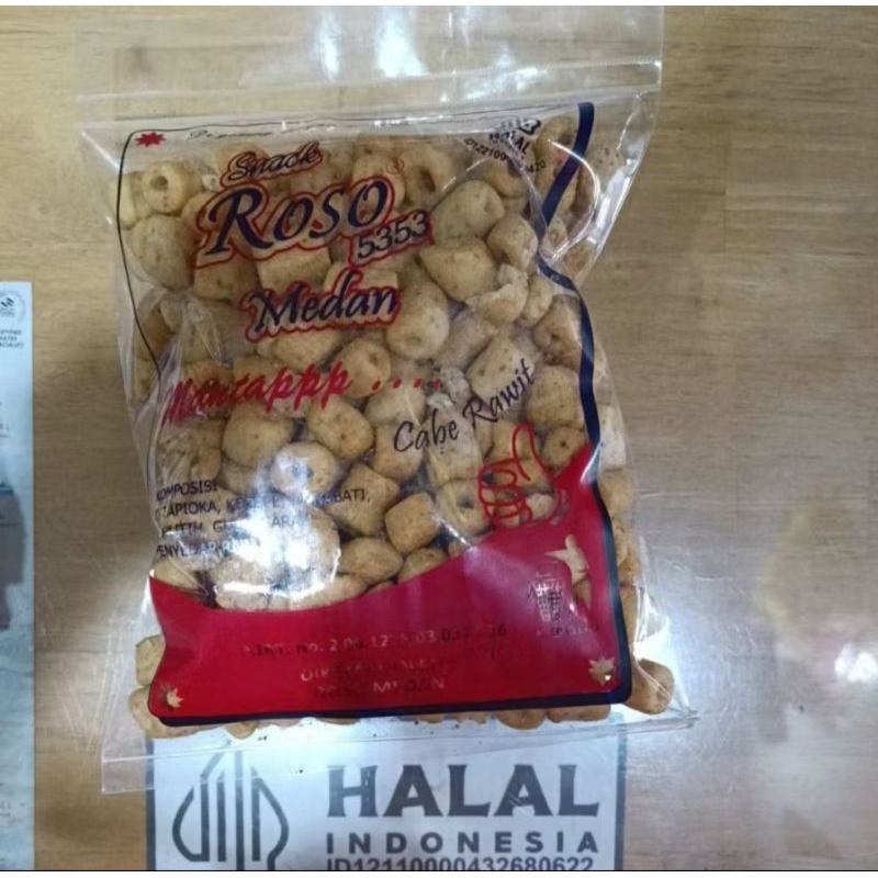 

cemilan snack cincin Roso kemasan bungkus 200 gram