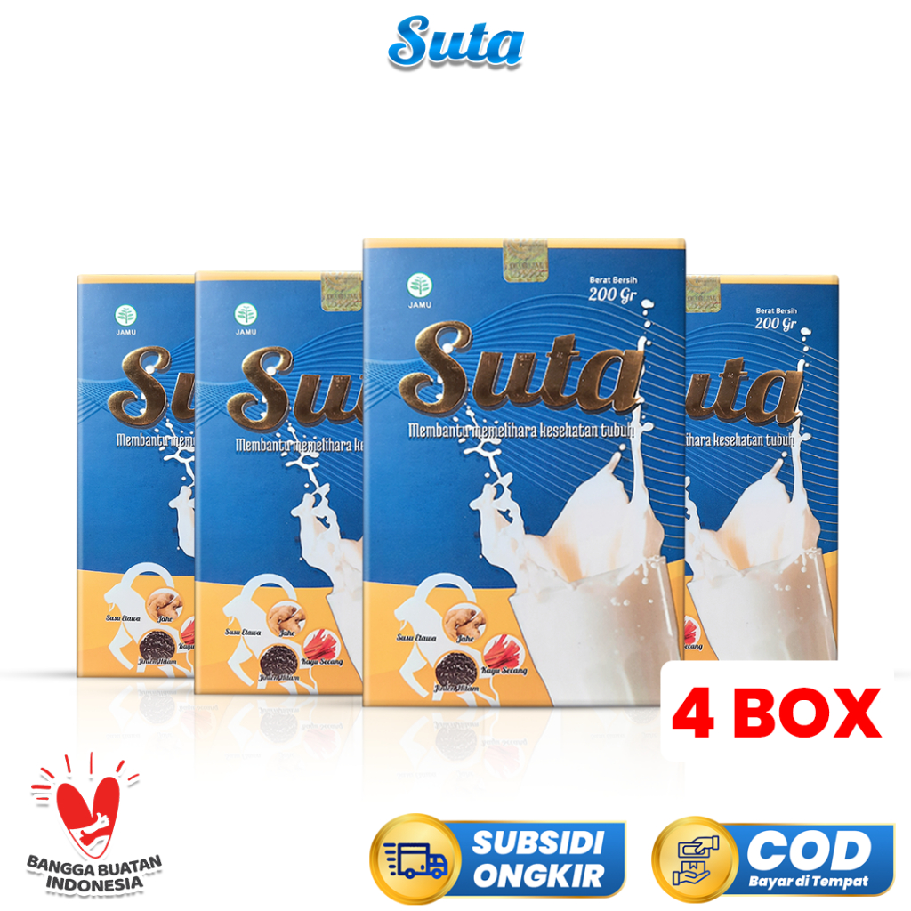 

Suta 4 Box - Susu Kambing Etawa dengan Jahe Merah, Kayu Secang, dan Habbatussauda