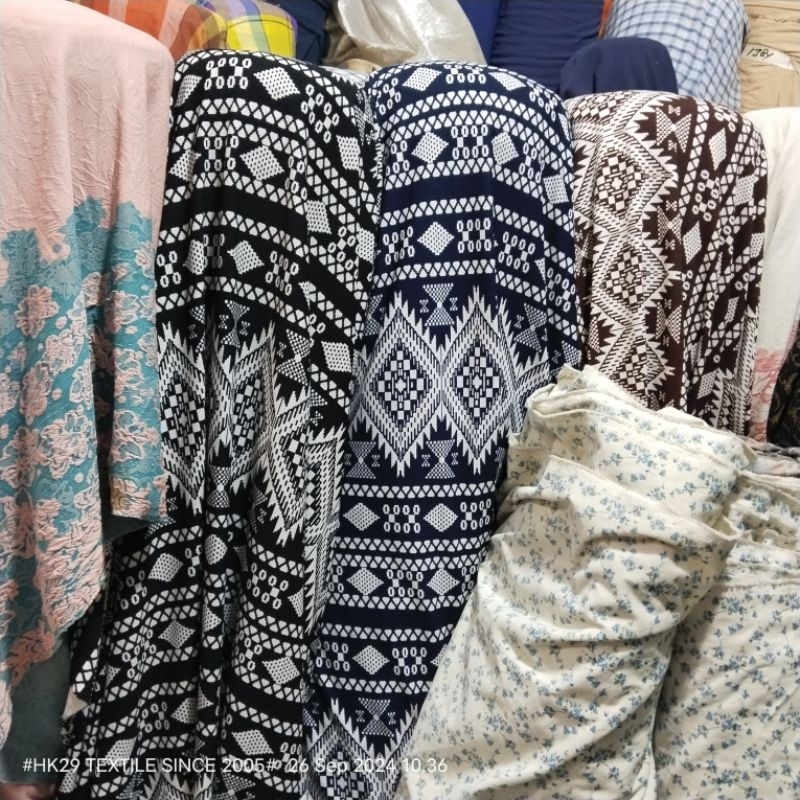 HARGA/1 M | KAIN JACQUARD / KAIN KULIT JERUK / BAHAN CREPE PREMIUM / KAOS STRETCH KAIN KAOS WAFFLE