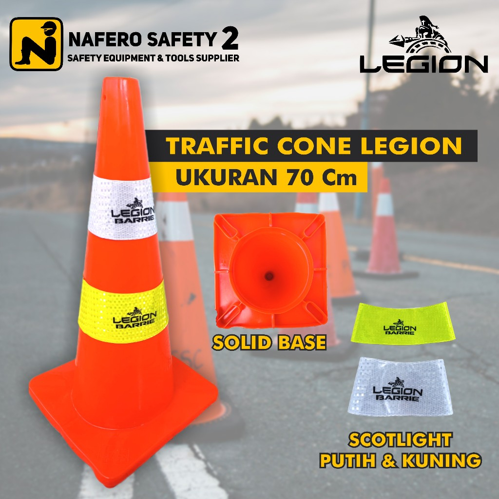 Traffic Cone 70 cm Lentur Kerucut Traffic Safety PVC Orange