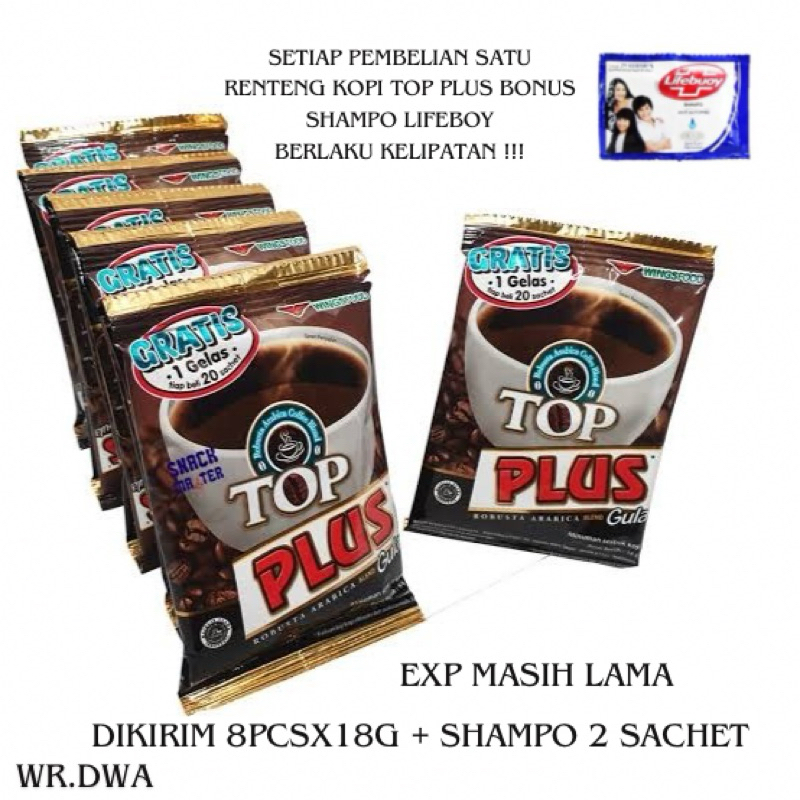 

Kopi Top Plus 1 Renceng 8x18g + BONUS SHAMPOO 2 SACHET