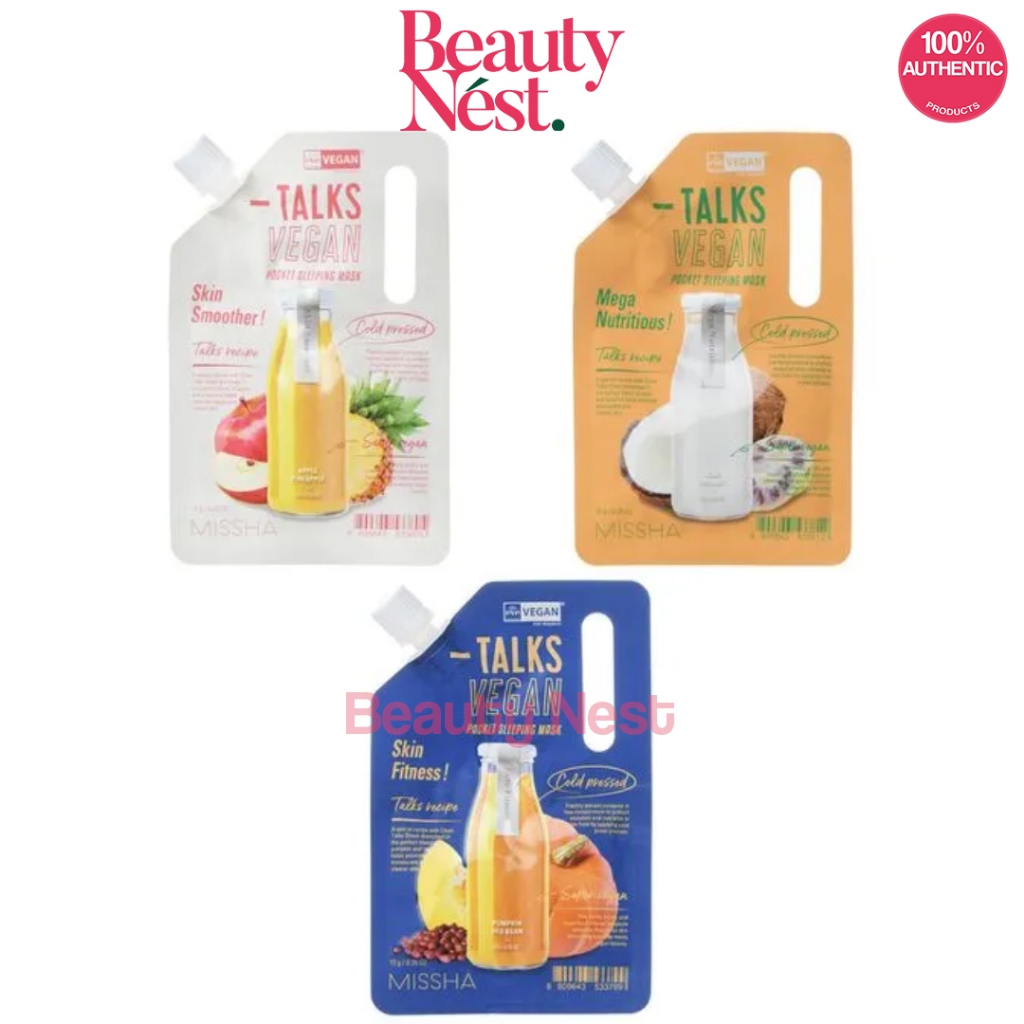 MISSHA TALK VEGAN SQUEEZE POCKET Sleeping Mask - Masker Wajah / Sheetmask / Pelembab Wajah