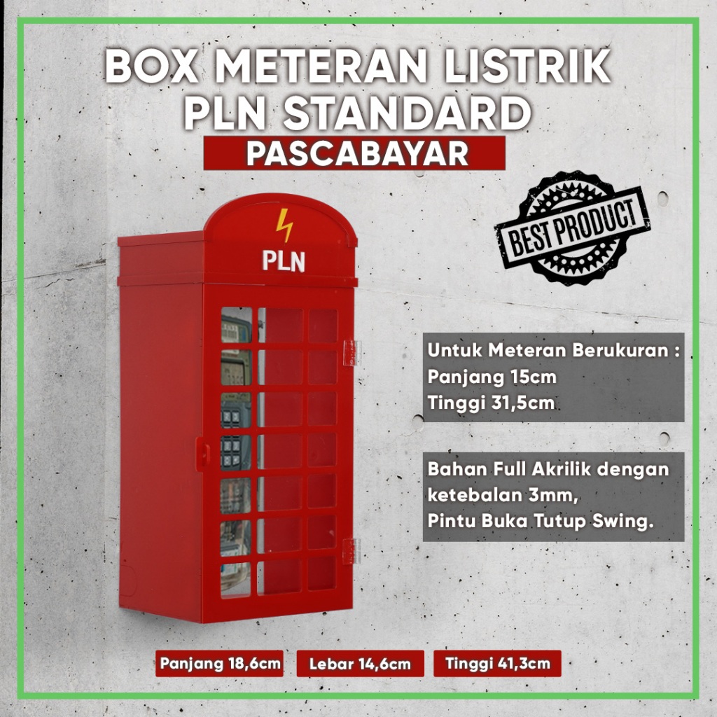 Box Meteran Listrik Akrilik PLN Pascabayar