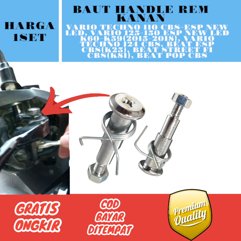 [ 1 SET ] Baut PER MUR  -Baud Handle-Handel-Hendel- Rem Kanan Vario Techno 110-125 CBS-Vario 125-150
