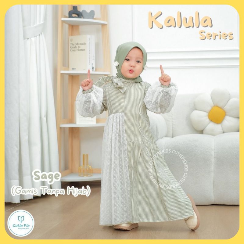 Cutie Pie Kalula Series | Dress Pesta Anak Perempuan | Gamis Katun Mix Brukat | Busana Anak