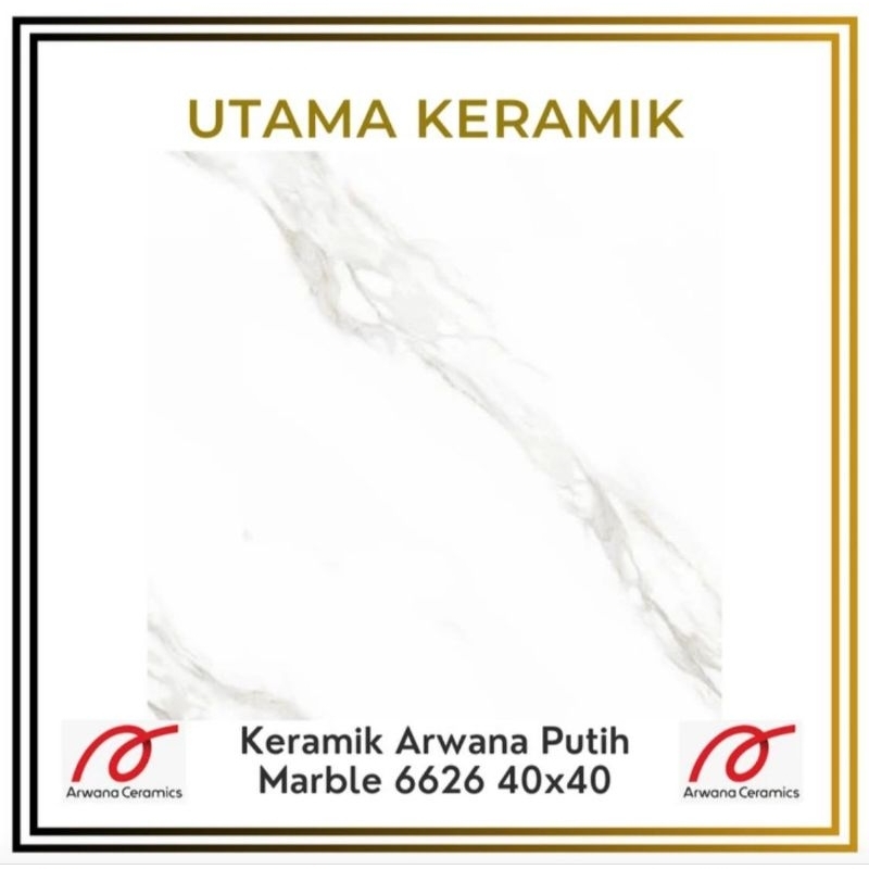 Keramik arwana putih marble 6626 40x40 KW Ekspor - Keramik putih motif marble