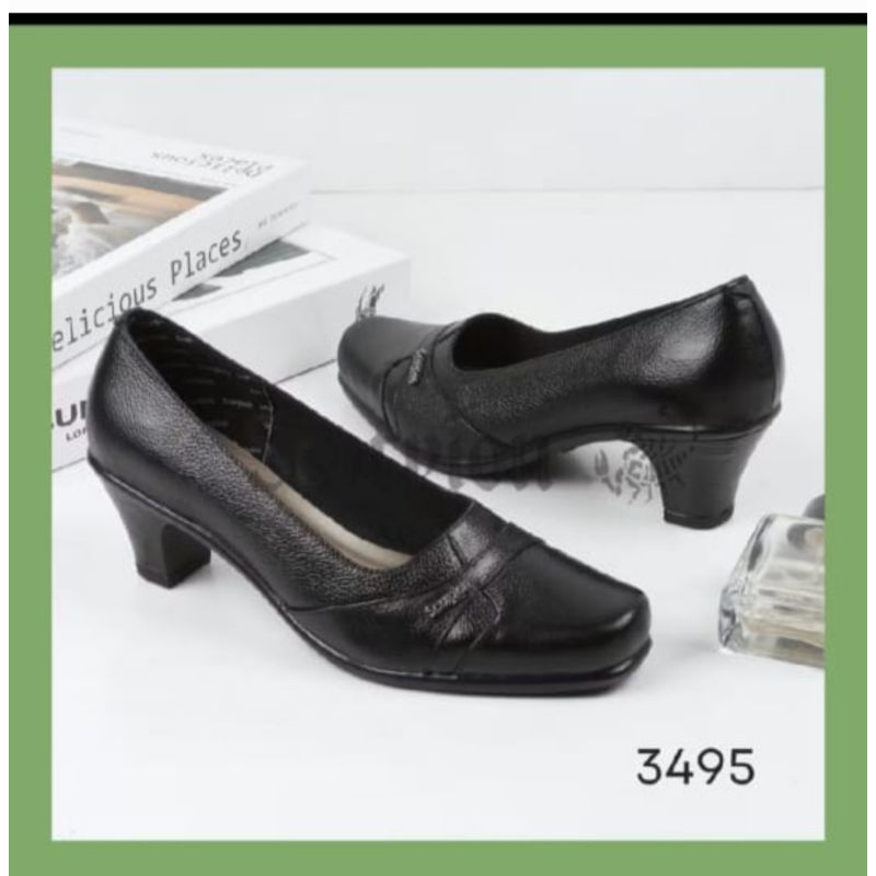 Scorpion 3498 - Sepatu kulit pantofel wanita hak 5cm