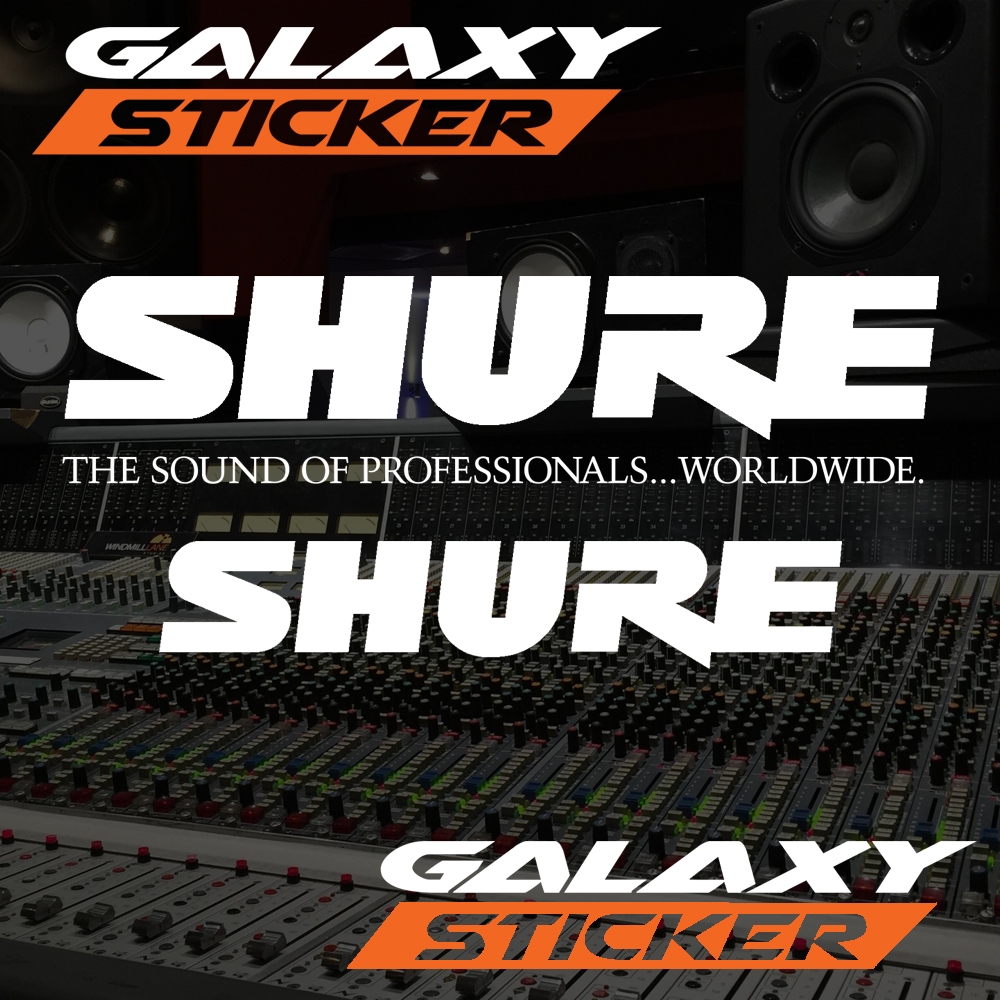 

cutting sticker hardcase box shure audio.stiker sound system logo shure