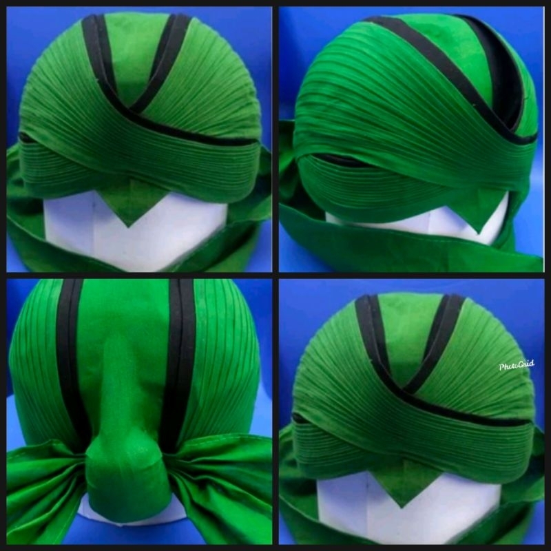 BLANGKON jawa Jogja lipat warna hijau garis hitam sliwir murah