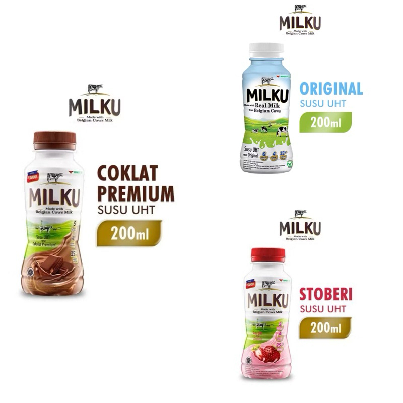 

MILKU Susu UHT Susu Siap Minum Coklat Premium 200 ML