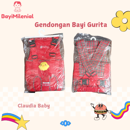 Claudia Baby Gendongan Bayi Gurita Warna Merah