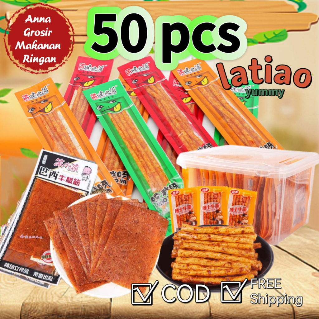 

【Halal】【Harga Grosir】LATIAO Makanan Ringan Vegetarian Pedas Halal Makanan Ringan Impor yang Terjangkau, 50 bungkus