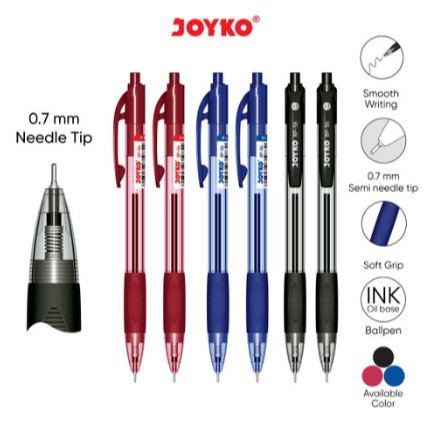 

(Pcs) JOYKO - Ballpen BP-56 0.7mm / Pulpen Needle Tip