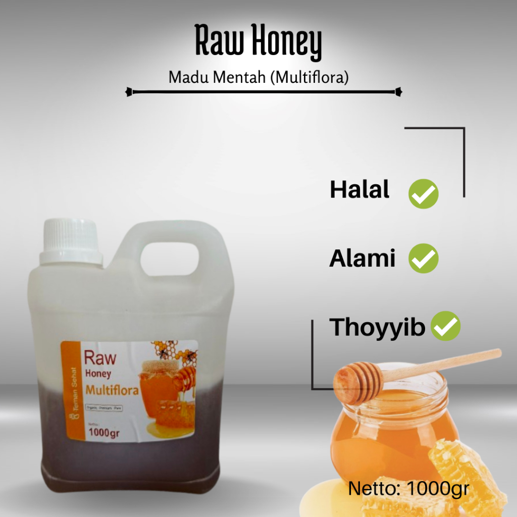 

Raw Honey | Madu Mentah Organik | Multiflora | 1000gr