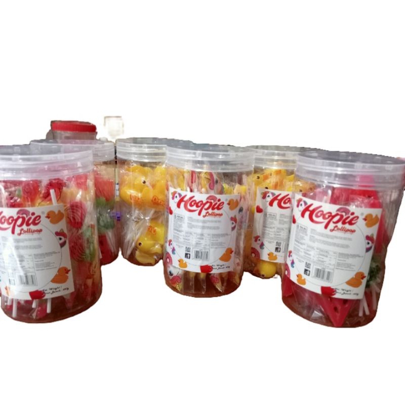 

Hoopie lolipop candy toples isi 30 pcs permen lolipop aneka rasa buah dan aneka bentuk lucu