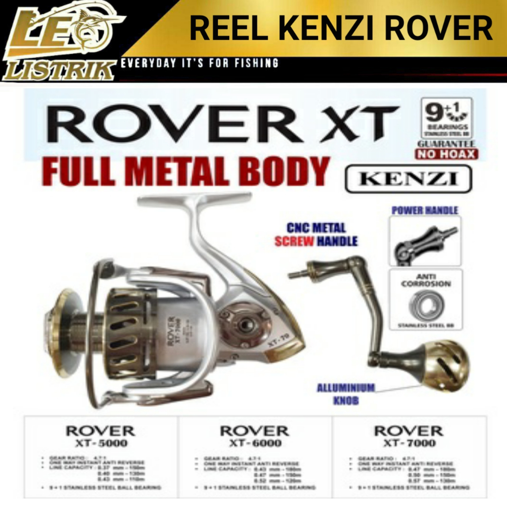 REEL SPINNING KENZI ROVER XT 6BALL BEARING 9+1 FULL METAL BODY AND POWER HANDLE SIZE  5000 6000 7000