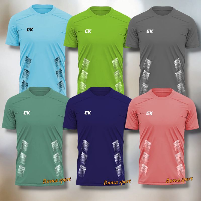 (Roma Sport) Cod Kaos Atasan Bulu Tangkis Bolla Futsal Gym Volly Olahraga Drifit Hitam Polos Logo Un