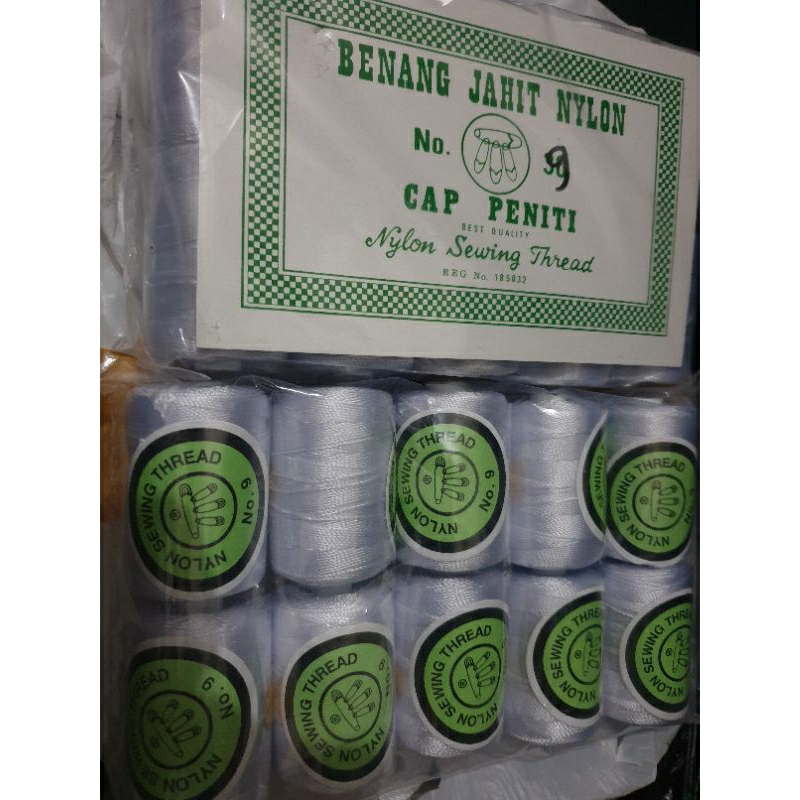 benang jahit nilon peniti no 9