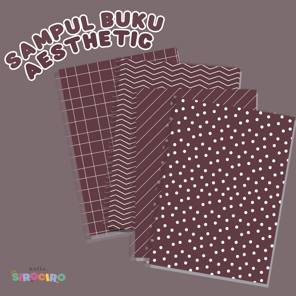 8 Lembar Sampul Buku COKLAT Aesthetic Sampul Buku Lucu A5 & B5
