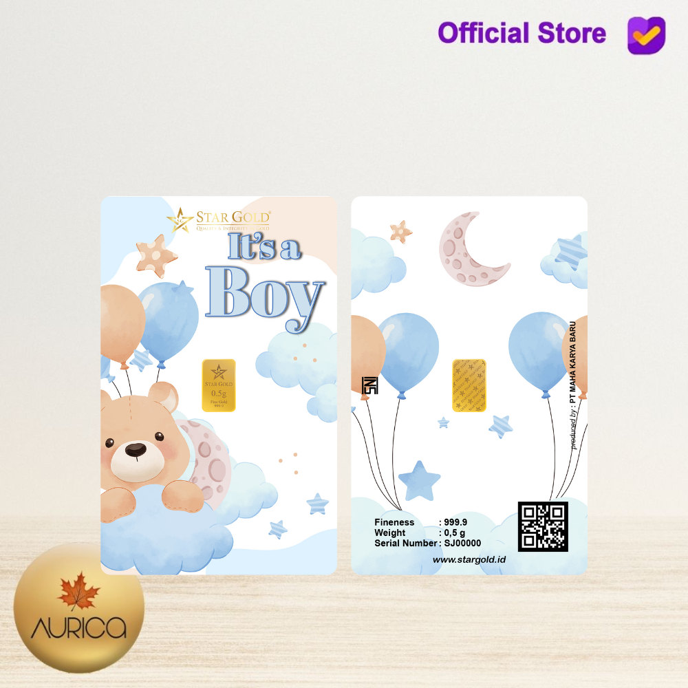 Logam Mulia Star Gold Series Baby Boy 03 0.5gram dan 1gram
