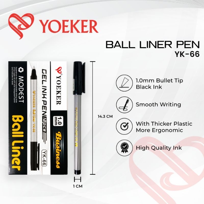 

Pulpen Gel Balliner Esco ES-8800/Yoeker YK-66/Pena Gel Balliner