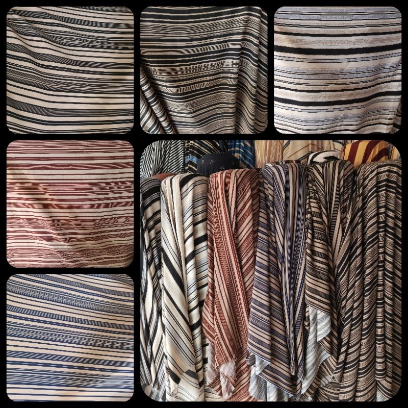 kain katun rayon motif | kain katun | katun rayon | rayon motif | motif salur ( per 0,5 m)