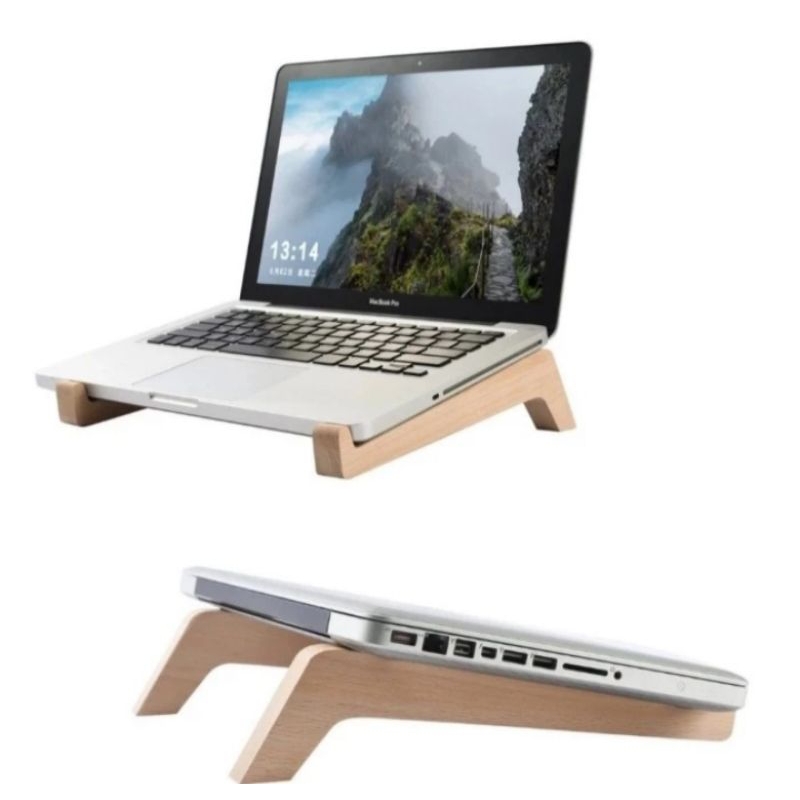 Astur Stand Holder / Tatakan Laptop Kayu / Alas Laptop Kayu Solid
