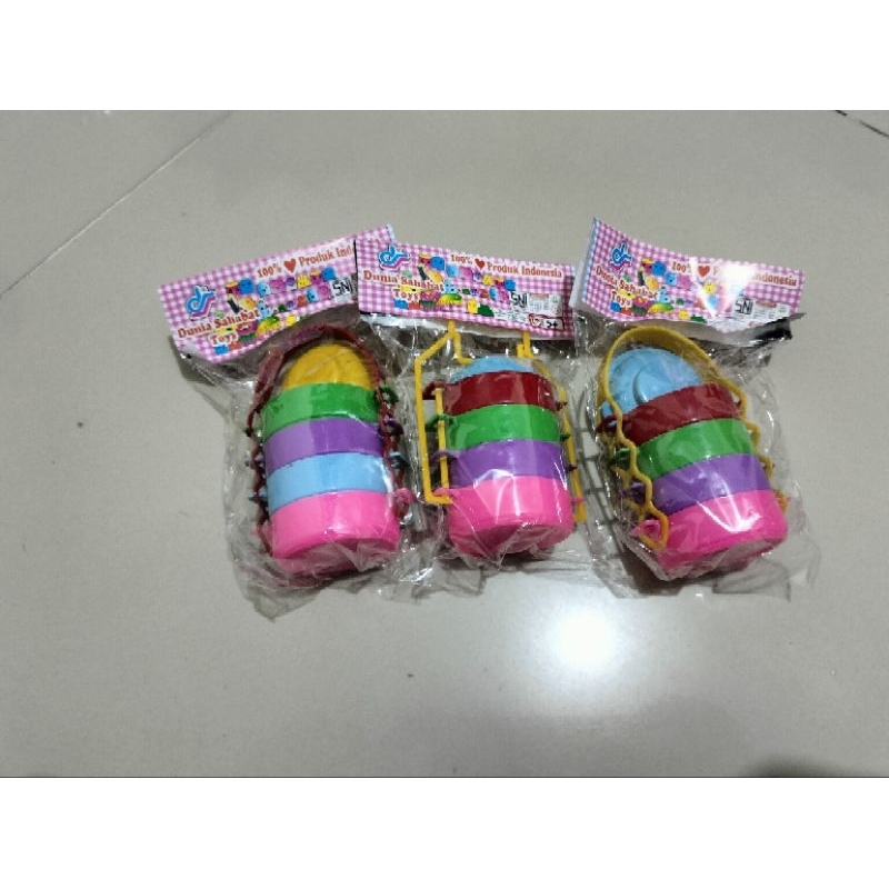mainan miniatur anak keranjang mainan, rantang mainan, sepeda 3roda motor vespa harga 3pcs