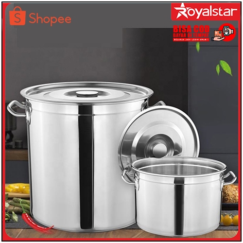 Royalstar Dandang Stainless Steel SUS304 Tebal Panci Bakso/panci dandang besar jumbo/panci dandang