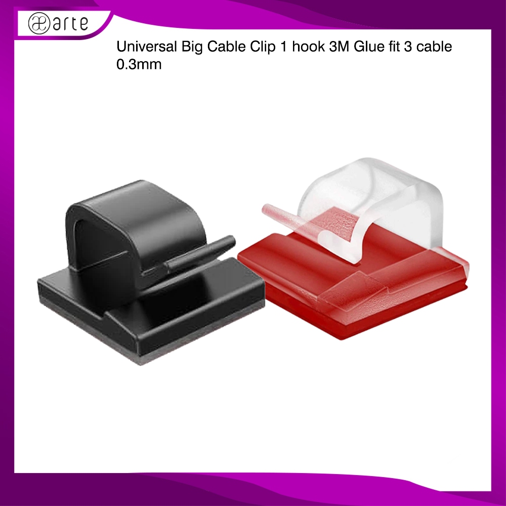Arte Klip Besar Big Cable Clip 1 hook Lem 3M Glue fit 3 cable 0.3mm (minimum beli 10pcs) Perapih Pen