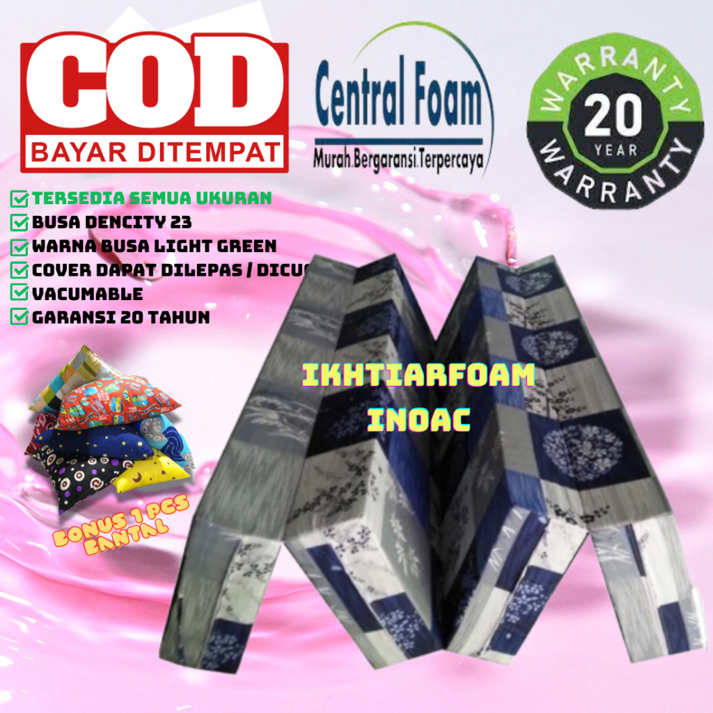 kasur lantai Kasur Lipat Busa INOAC CENTRAL Tebal 15 / 20cm Central Foam Garansi 20 tahun Original