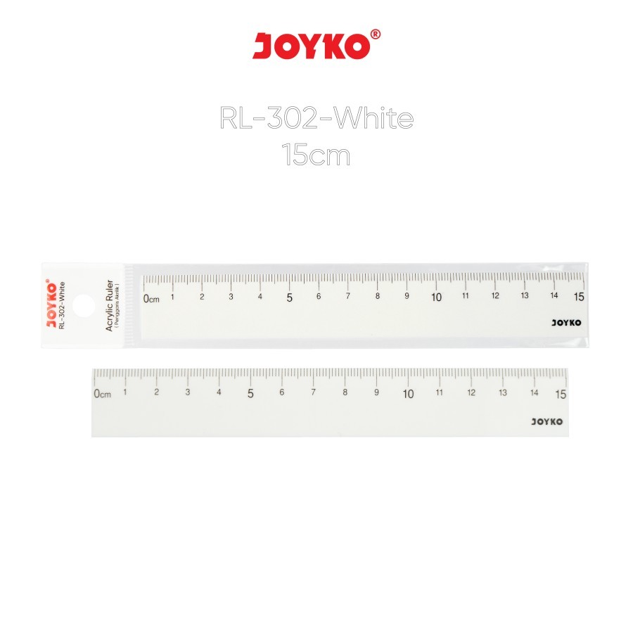 

Acrylic Ruler Penggaris Akrilik Joyko RL-302 Putih 15 cm / Joyko Penggaris Akrilik Tebal 15 cm Putih