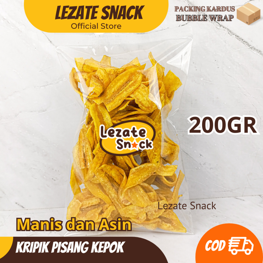 

Kripik PIsang Kepok Manis 200gr Murah /Kripik Pisang Kepok Manis Khas Lampung Tipis Keripik Pisang Madu