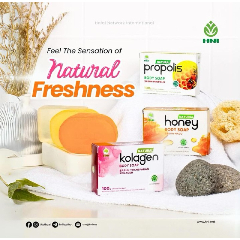 Body Soap Kolagen/Honey/Propolis | Natural Freshness | Sabun HNI Kolagen/Honey/Propolis