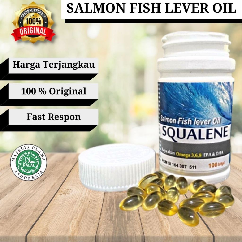 Salmon Fish Lever Oil Minyak Ikan Salmon Squalene 100 Softgel Omega 3