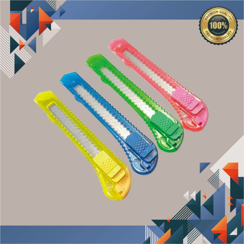 

Pisau Cutter Kater Besar Murah Bening Warna Warni 1 Renceng Bagus L500 12pcs