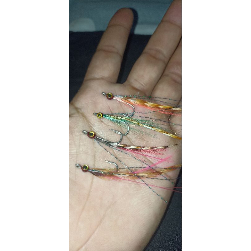 Sabiki Micro Bulu Ayam Belang untuk Casting Carolina/Kotrekan/Ultralight Sabiki Jigging
