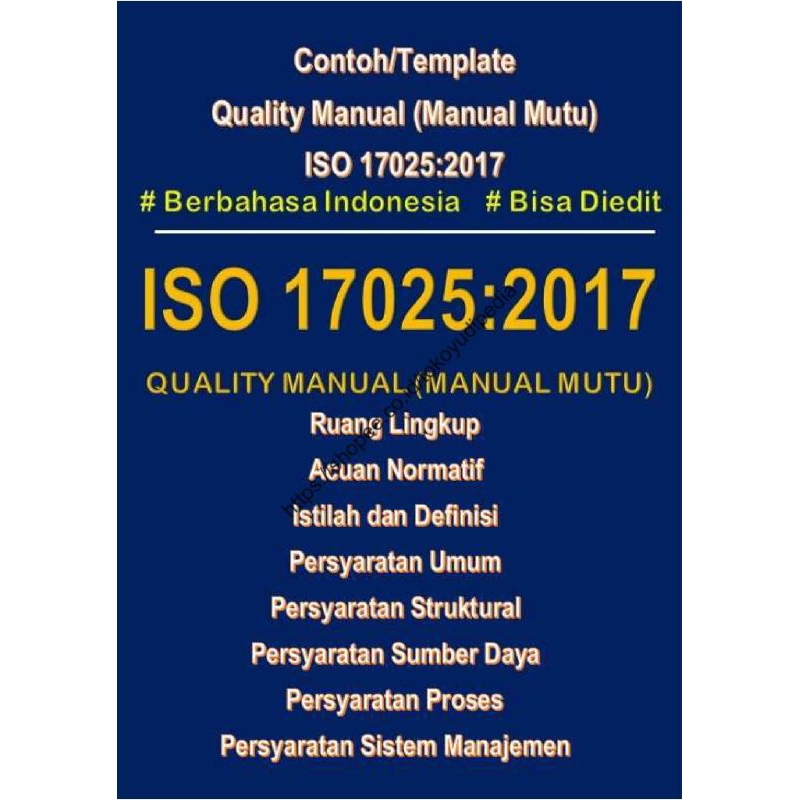 

Softcopy Contoh/Template Quality Manual (Manual Mutu) ISO 17025:2017